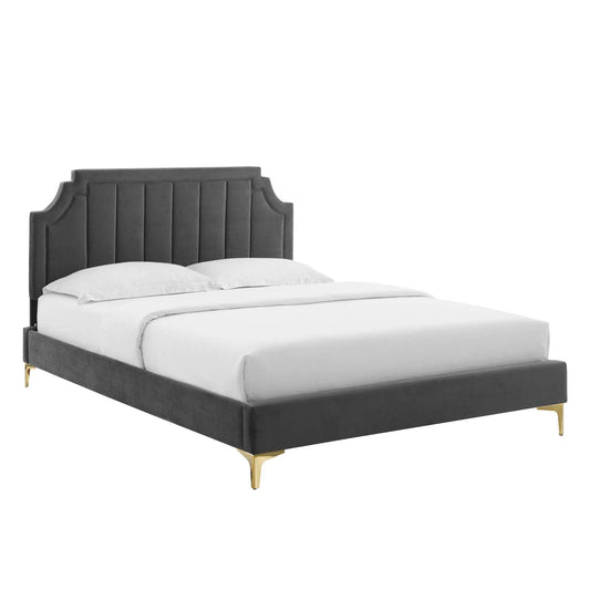 Modway Sienna Performance Velvet Queen Platform Bed | Beds | Modishstore