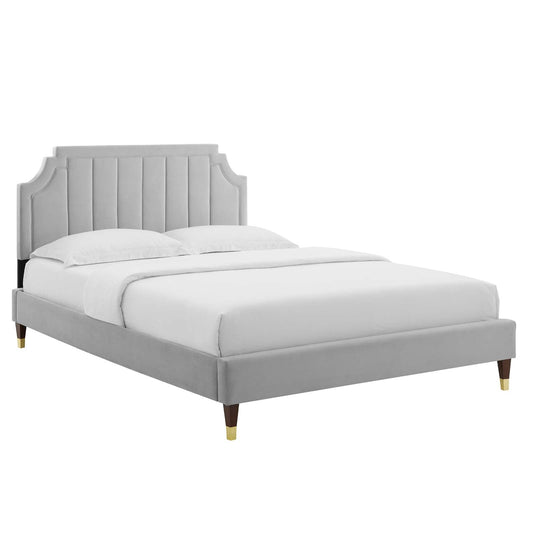 Modway Sienna Performance Velvet Queen Platform Bed | Beds | Modishstore-3