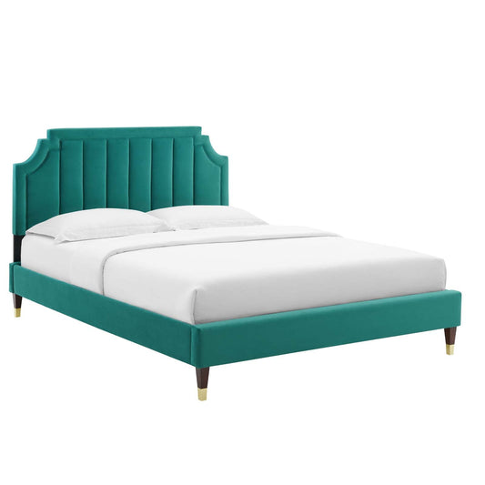 Modway Sienna Performance Velvet Queen Platform Bed | Beds | Modishstore-7