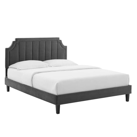 Modway Sienna Performance Velvet Queen Platform Bed | Beds | Modishstore