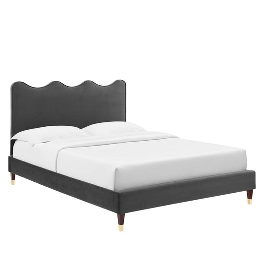 Current Performance Velvet Twin Platform Bed By Modway - MOD-6728-CHA | Beds |  Modishstore