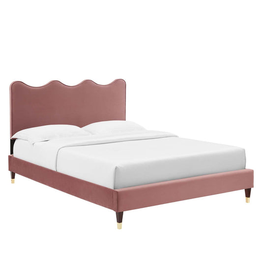 Current Performance Velvet Twin Platform Bed By Modway - MOD-6728-CHA | Beds |  Modishstore - 2