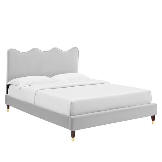 Current Performance Velvet Twin Platform Bed By Modway - MOD-6728-CHA | Beds |  Modishstore - 3
