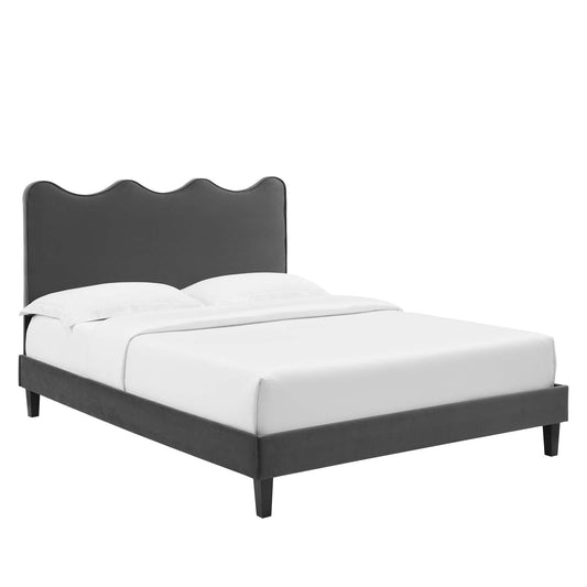 Current Performance Velvet Twin Platform Bed By Modway - MOD-6729-CHA | Beds |  Modishstore