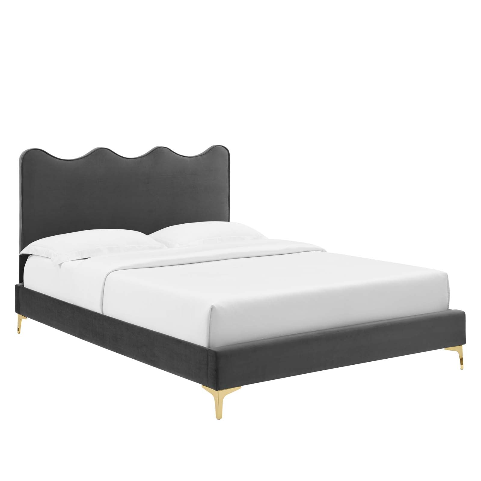 Current Performance Velvet Queen Platform Bed By Modway - MOD-6733-CHA | Beds |  Modishstore
