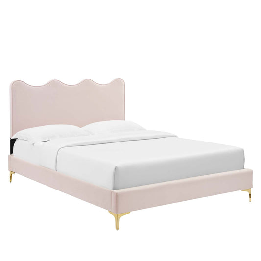 Current Performance Velvet Queen Platform Bed By Modway - MOD-6733-CHA | Beds |  Modishstore - 6