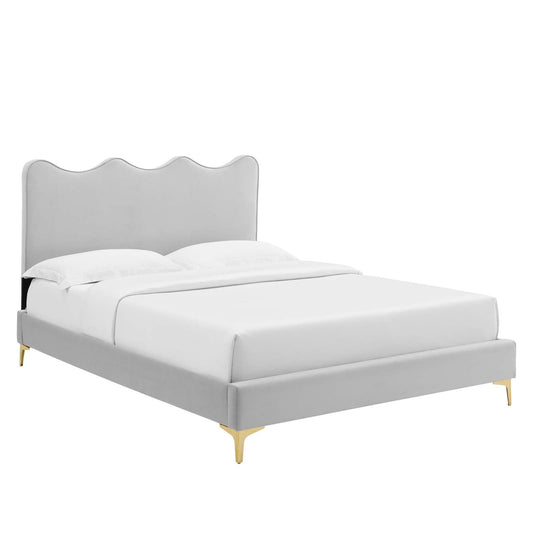 Current Performance Velvet King Platform Bed By Modway - MOD-6736-CHA | Beds |  Modishstore - 3