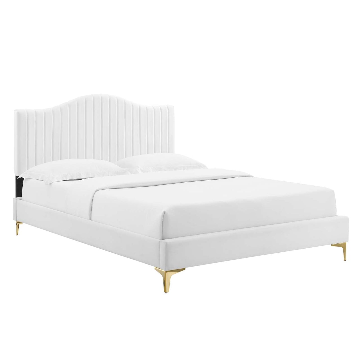 Modway Juniper Channel Tufted Performance Velvet Queen Platform Bed | Beds | Modishstore-5