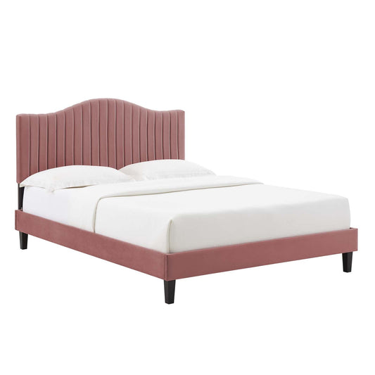Modway Juniper Channel Tufted Performance Velvet Twin Platform Bed | Beds | Modishstore-2