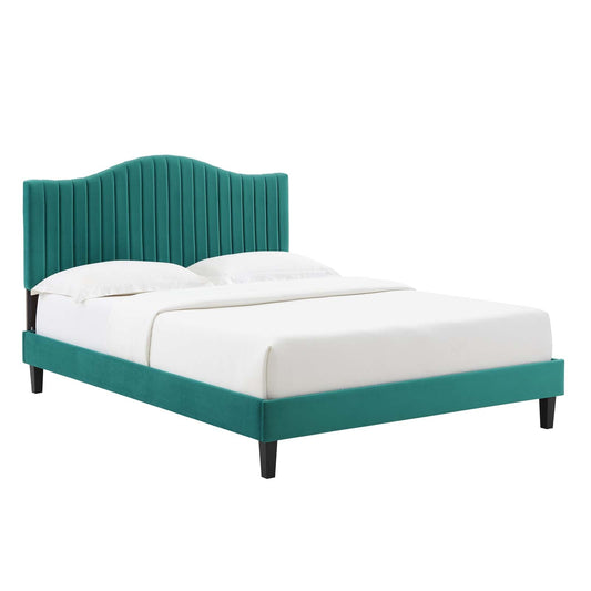Modway Juniper Channel Tufted Performance Velvet Twin Platform Bed | Beds | Modishstore-4