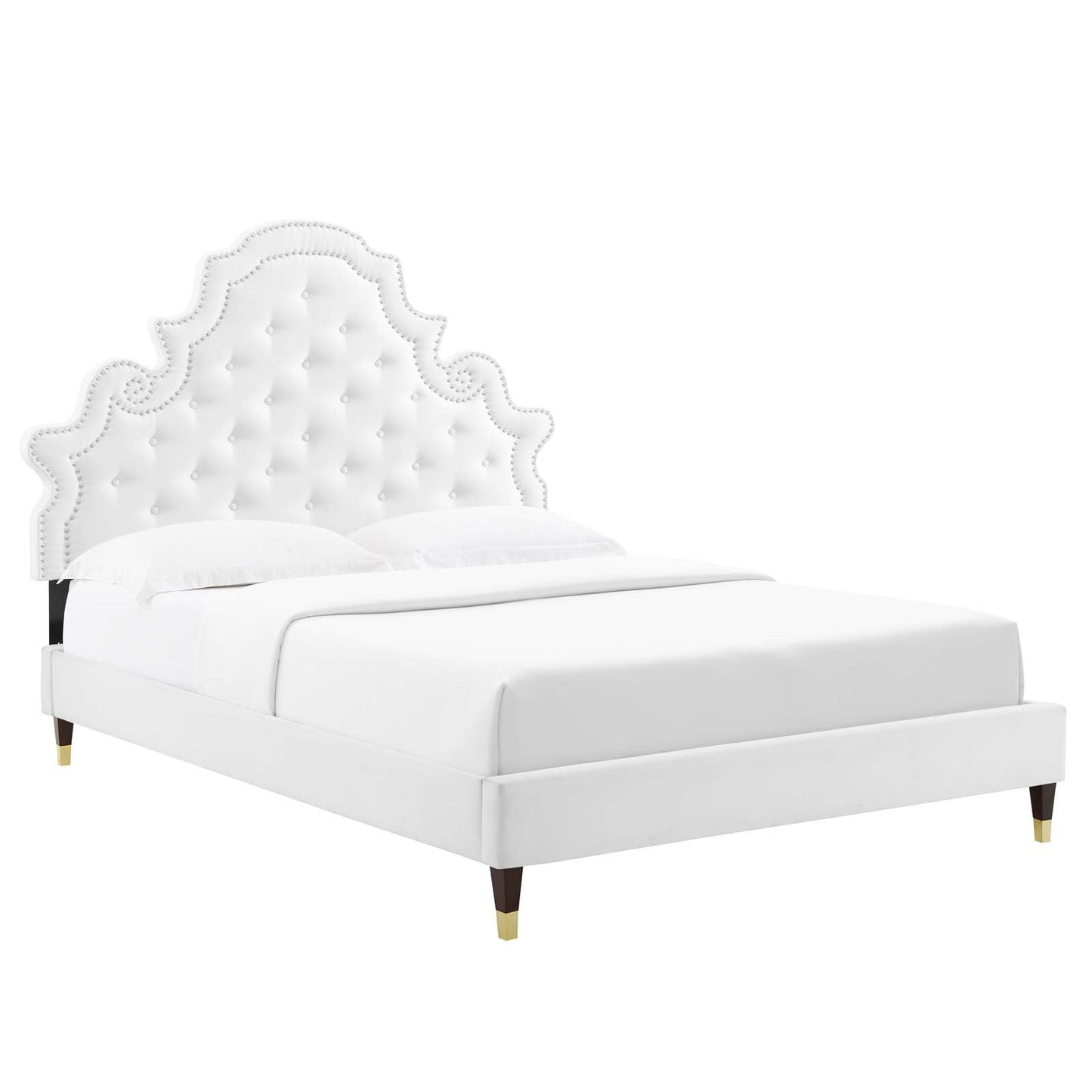 Modway Gwyneth Tufted Performance Velvet Queen Platform Bed | Beds | Modishstore-8