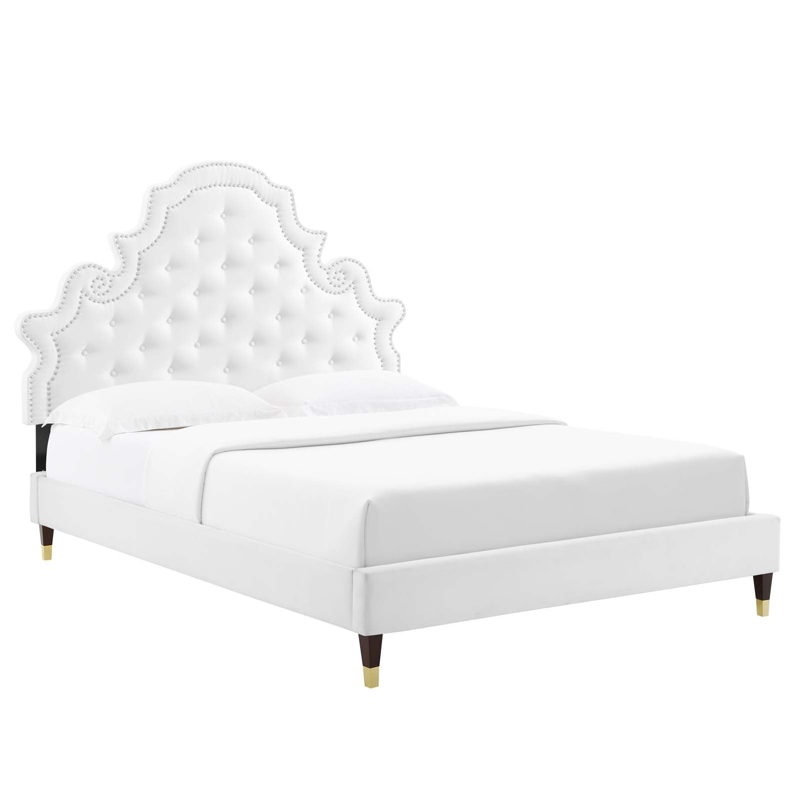 Modway Gwyneth Tufted Performance Velvet Queen Platform Bed | Beds | Modishstore-8