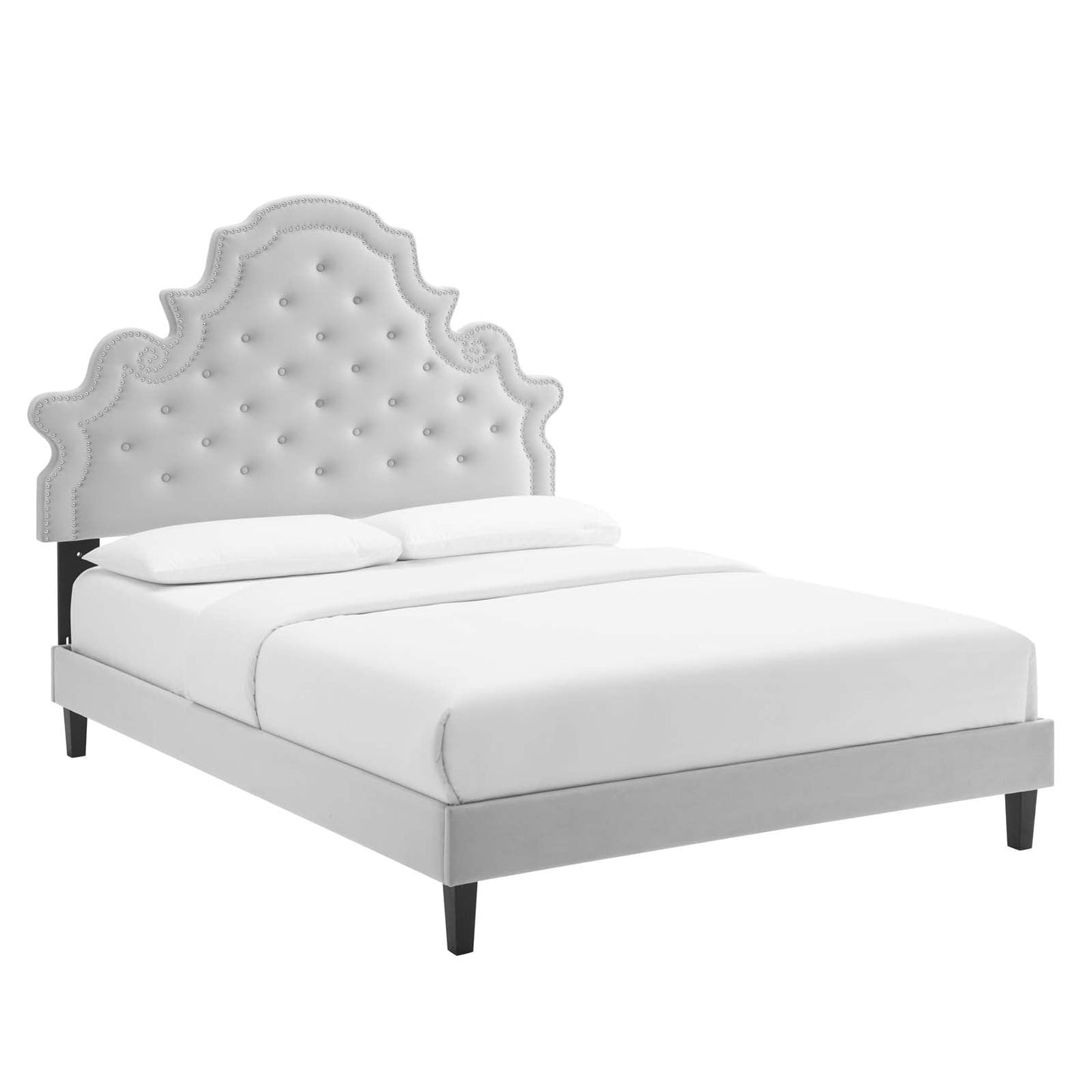 Modway Gwyneth Tufted Performance Velvet Queen Platform Bed | Beds | Modishstore-3