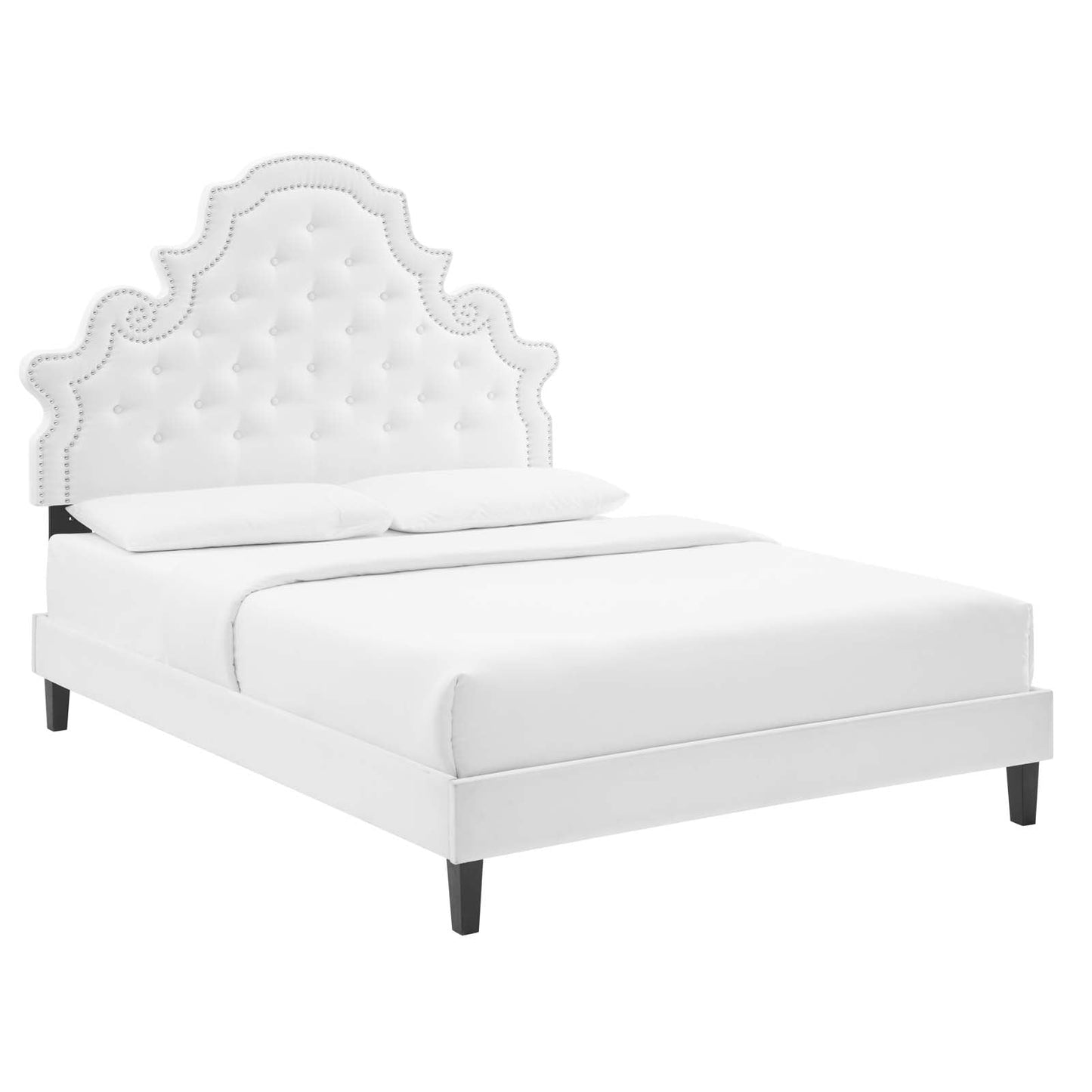 Modway Gwyneth Tufted Performance Velvet Queen Platform Bed | Beds | Modishstore-8