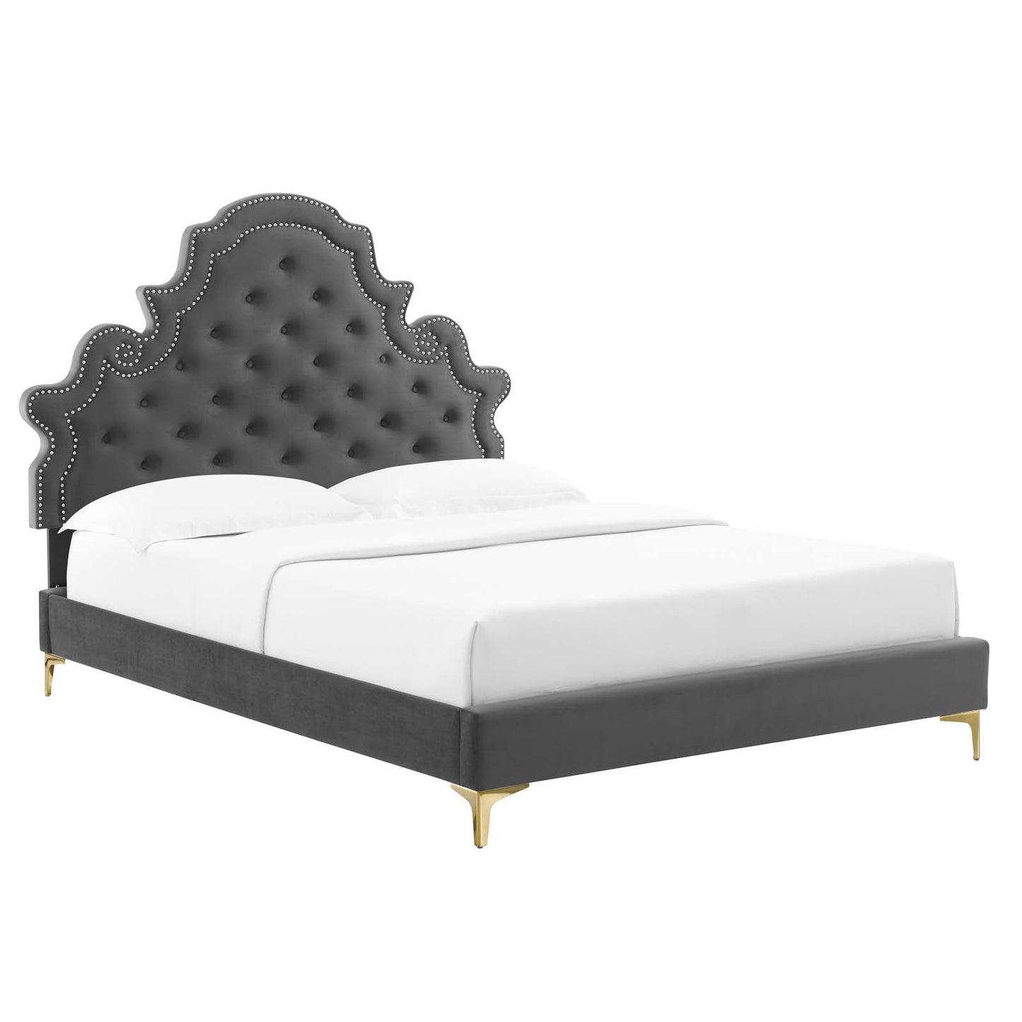 Modway Gwyneth Tufted Performance Velvet Twin Platform Bed | Beds | Modishstore