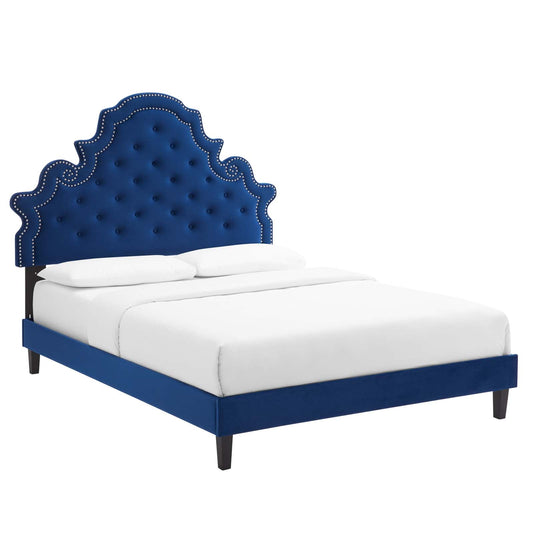 Modway Gwyneth Tufted Performance Velvet Full Platform Bed | Beds | Modishstore-5