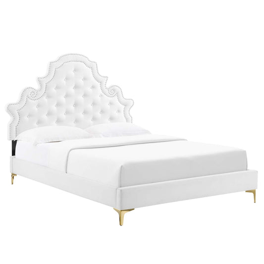 Modway Gwyneth Tufted Performance Velvet King Platform Bed | Beds | Modishstore-8
