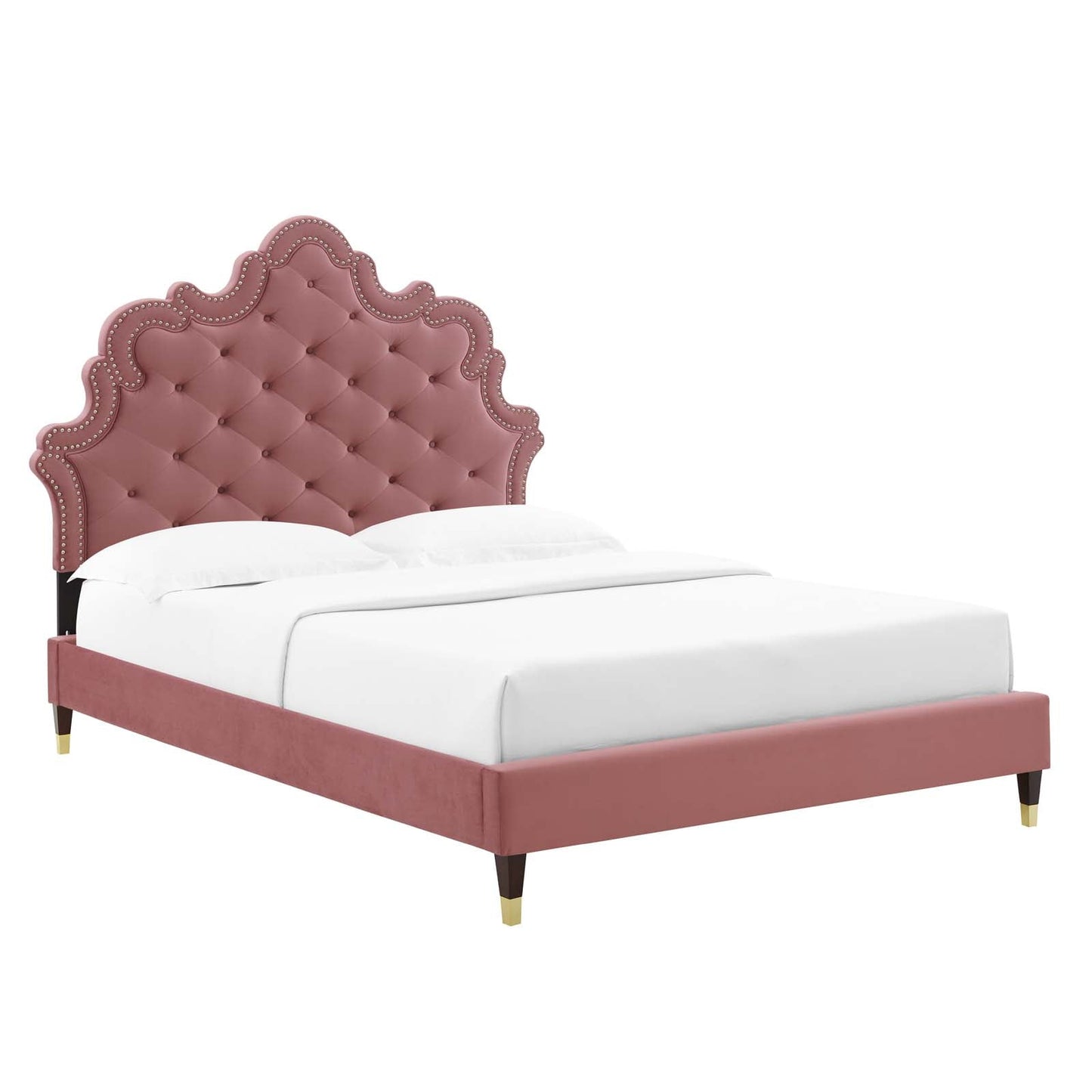 Modway Gwyneth Tufted Performance Velvet King Platform Bed | Beds | Modishstore-2