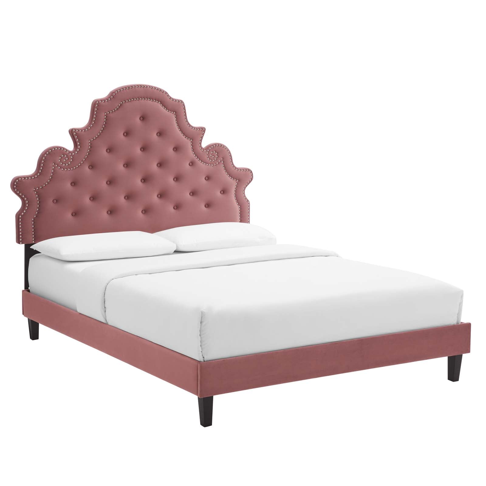 Modway Gwyneth Tufted Performance Velvet King Platform Bed | Beds | Modishstore-2