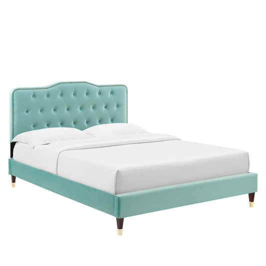 Amber Performance Velvet Queen Platform Bed By Modway - MOD-6776 | Beds - 4