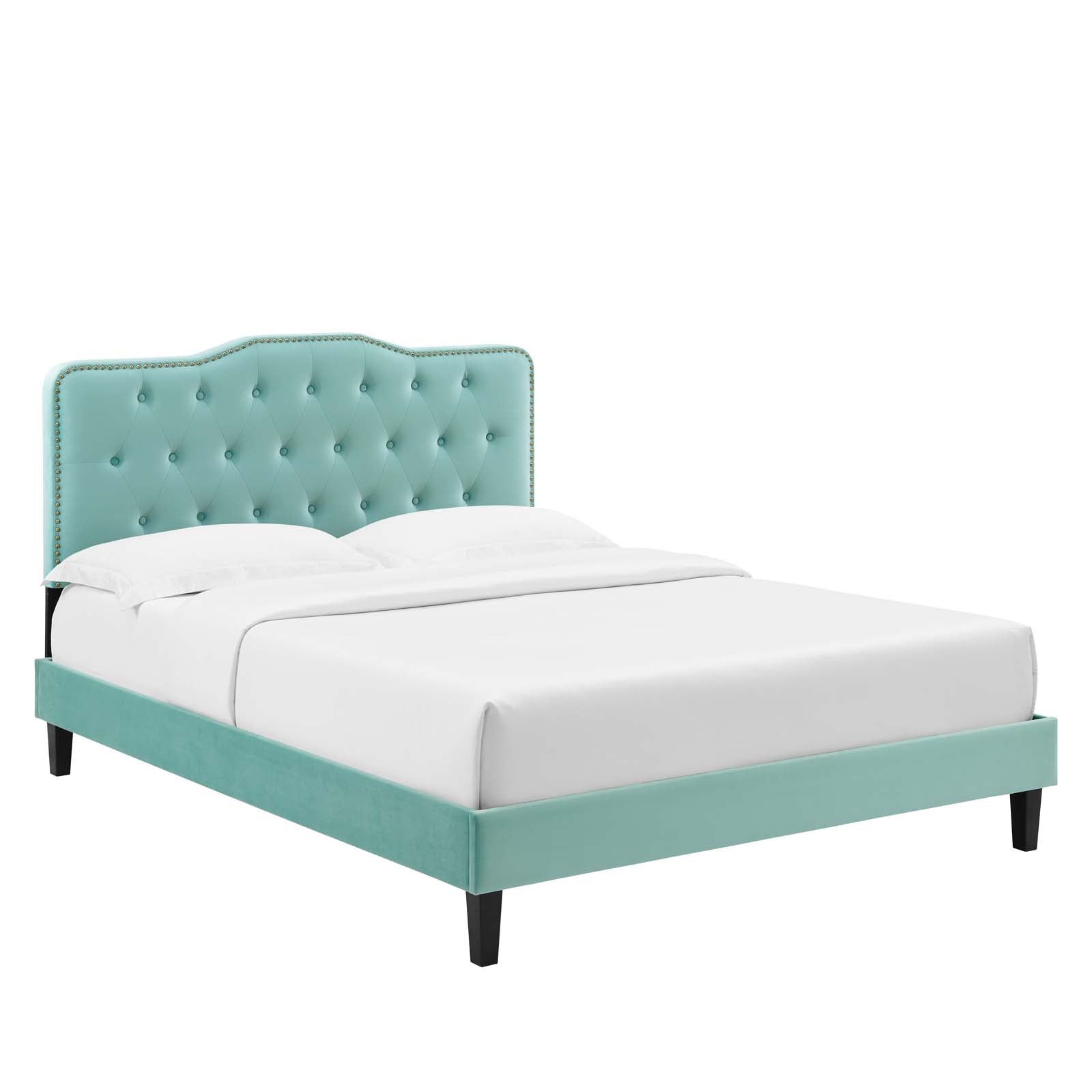 Amber Performance Velvet Queen Platform Bed By Modway - MOD-6777 | Beds - 4