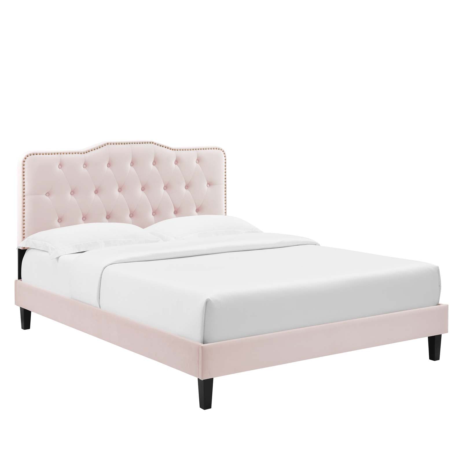Amber Performance Velvet Queen Platform Bed By Modway - MOD-6777 | Beds - 6