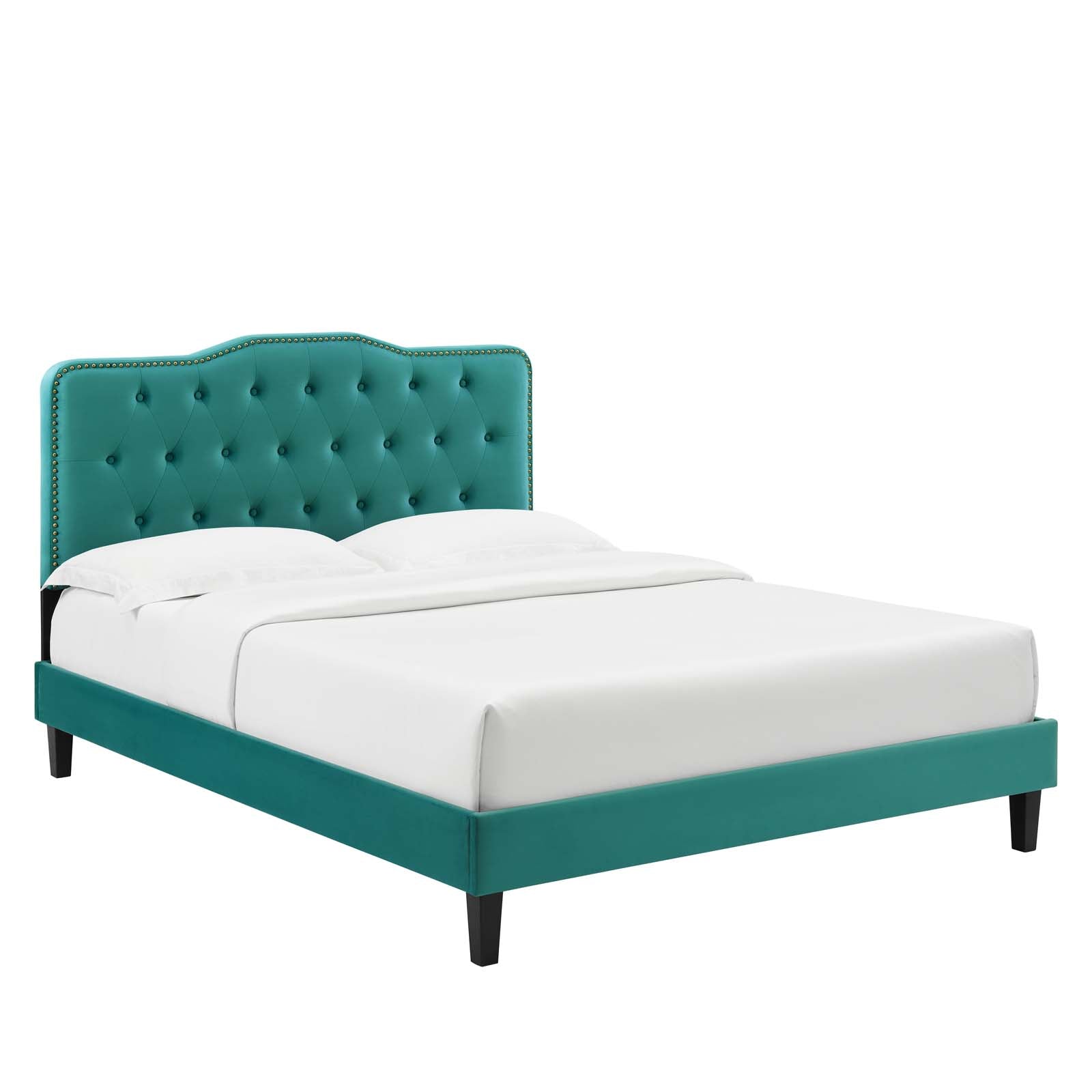 Amber Performance Velvet Queen Platform Bed By Modway - MOD-6777 | Beds - 7