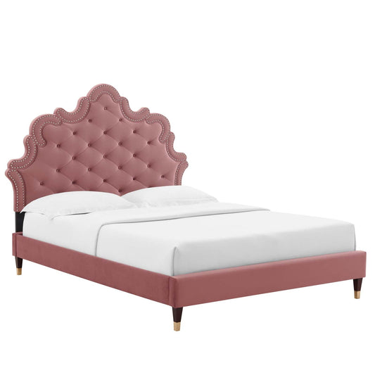 Sasha Button-Tufted Performance Velvet Twin Bed By Modway - MOD-6792 | Beds | Modishstore - 2