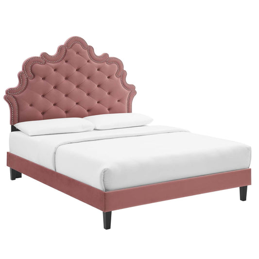 Sasha Button-Tufted Performance Velvet Twin Bed By Modway - MOD-6797 | Beds | Modishstore - 2