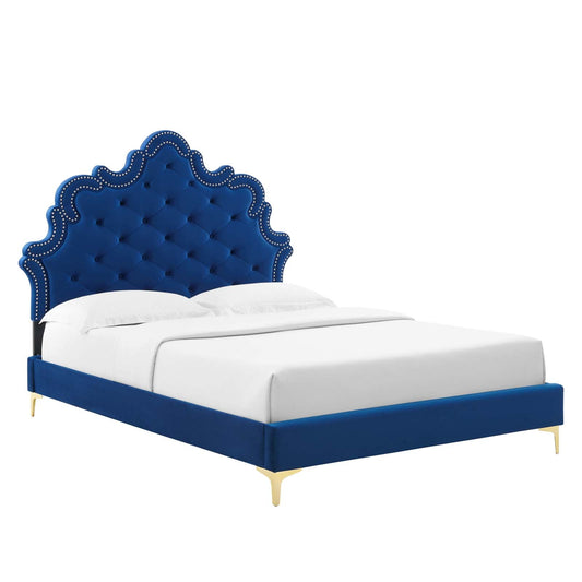 Sasha Button-Tufted Performance Velvet Queen Bed By Modway - MOD-6817 | Beds | Modishstore - 3