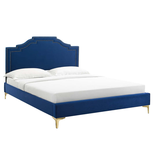 Adelaide Performance Velvet Twin Platform Bed By Modway - MOD-6850 | Beds - 5