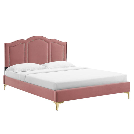 Emerson Performance Velvet King Platform Bed By Modway - MOD-6859 | Beds - 2