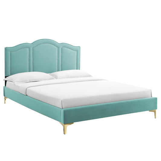 Emerson Performance Velvet King Platform Bed By Modway - MOD-6859 | Beds - 4