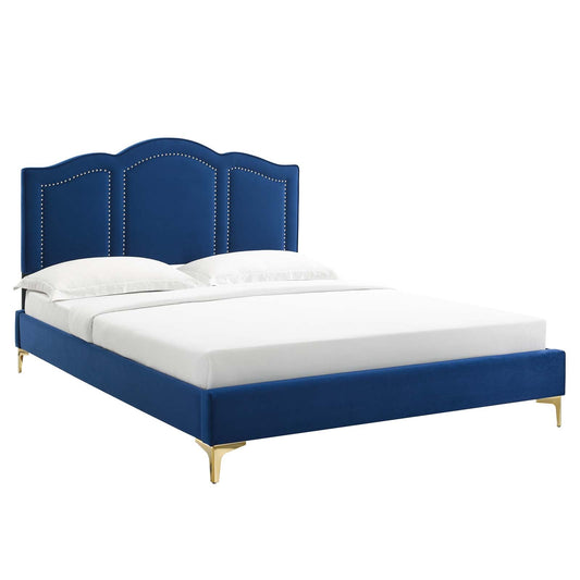 Emerson Performance Velvet King Platform Bed By Modway - MOD-6859 | Beds - 5