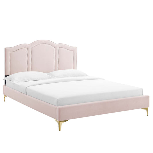 Emerson Performance Velvet King Platform Bed By Modway - MOD-6859 | Beds - 6