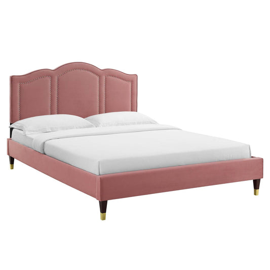 Emerson Performance Velvet King Platform Bed By Modway - MOD-6860 | Beds - 2