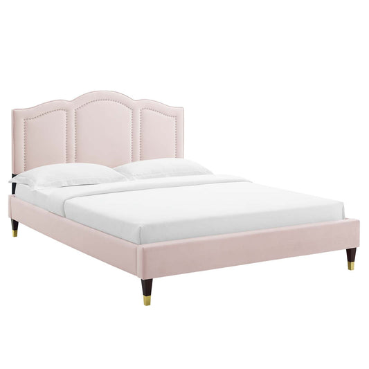 Emerson Performance Velvet King Platform Bed By Modway - MOD-6860 | Beds - 6