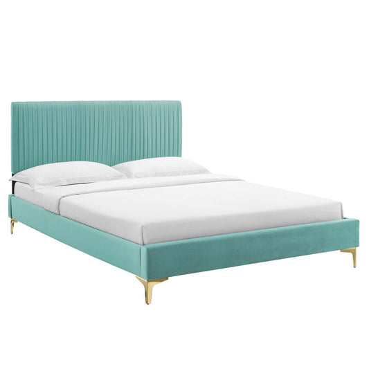 Modway Peyton Performance Velvet Twin Platform Bed | Beds | Modishstore-4
