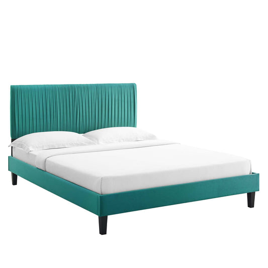 Modway Peyton Performance Velvet Twin Platform Bed | Beds | Modishstore-7