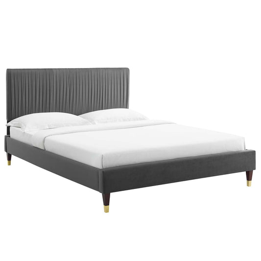 Modway Peyton Performance Velvet Full Platform Bed | Beds | Modishstore