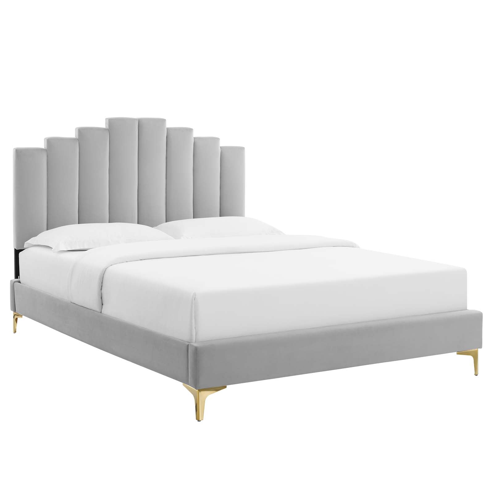 Modway Elise King Performance Velvet Platform Bed | Beds | 