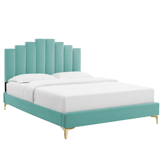Modway Elise King Performance Velvet Platform Bed | Beds | 
