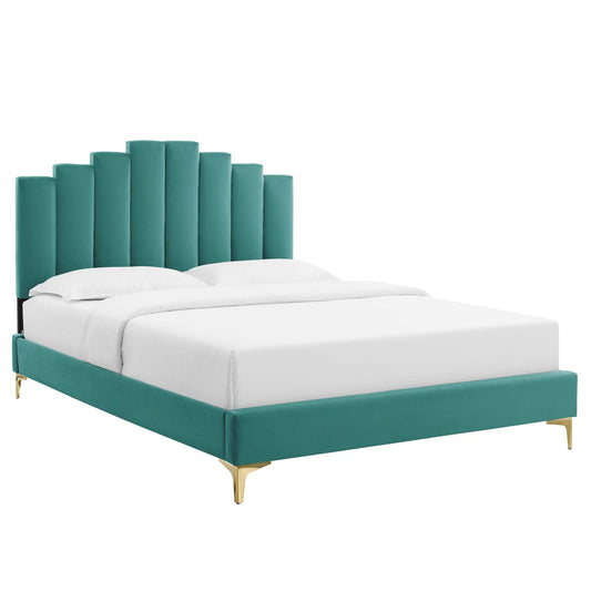 Modway Elise King Performance Velvet Platform Bed | Beds | 