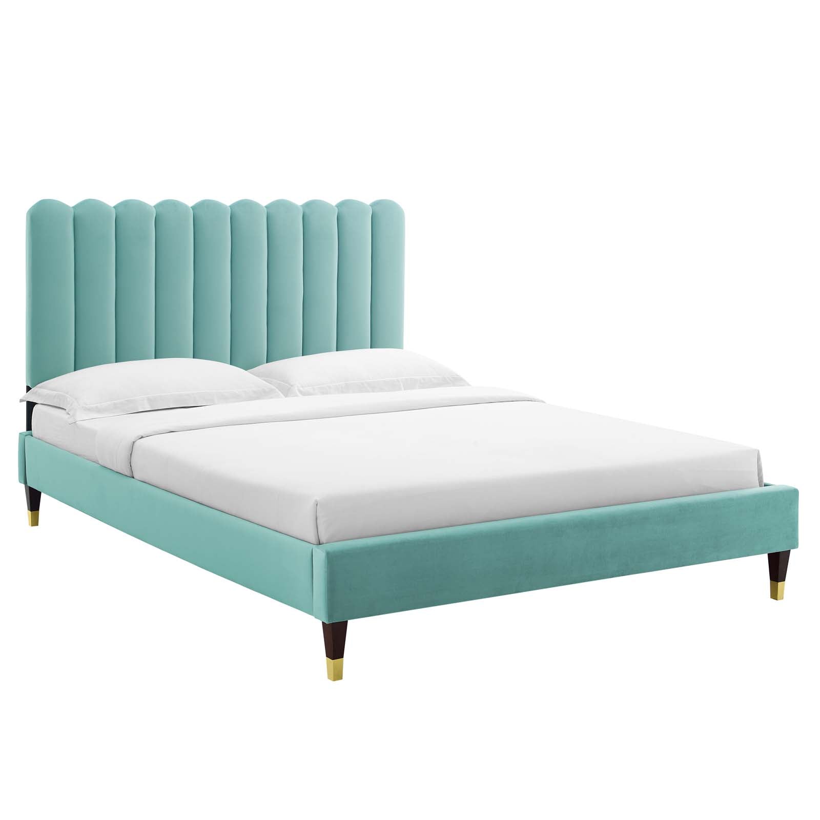 Reagan Twin Performance Velvet Platform Bed By Modway - MOD-6886 | Beds | Modishstore - 4