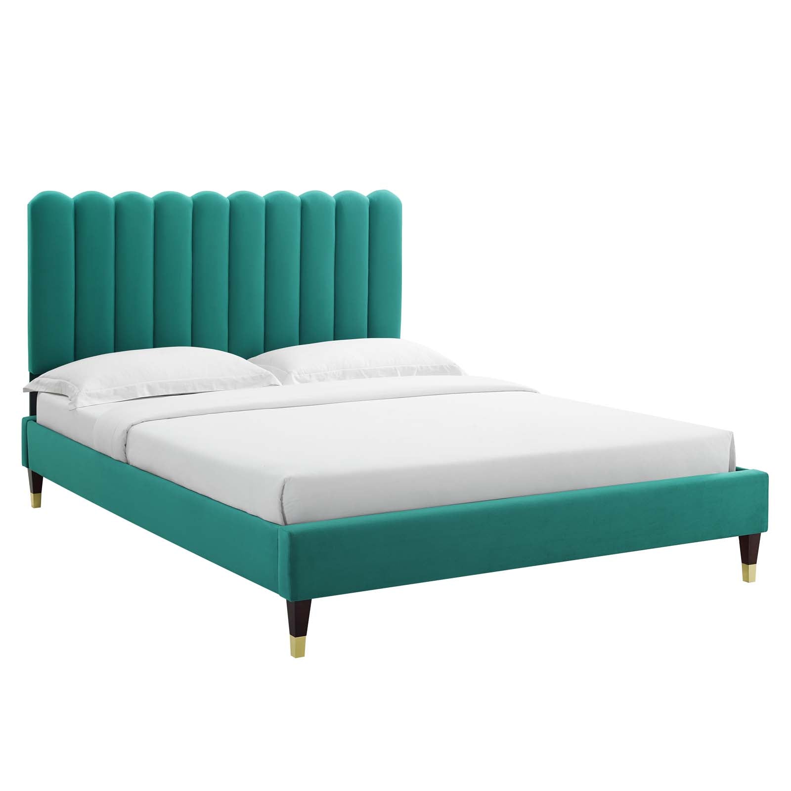Reagan Twin Performance Velvet Platform Bed By Modway - MOD-6886 | Beds | Modishstore - 7