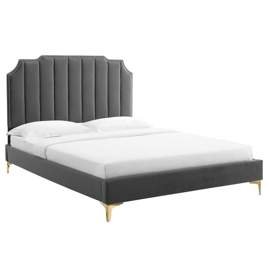 Colette Full Performance Velvet Platform Bed By Modway - MOD-6888 | Beds