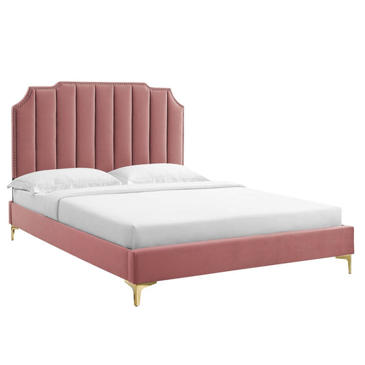 Colette Full Performance Velvet Platform Bed By Modway - MOD-6888 | Beds - 2