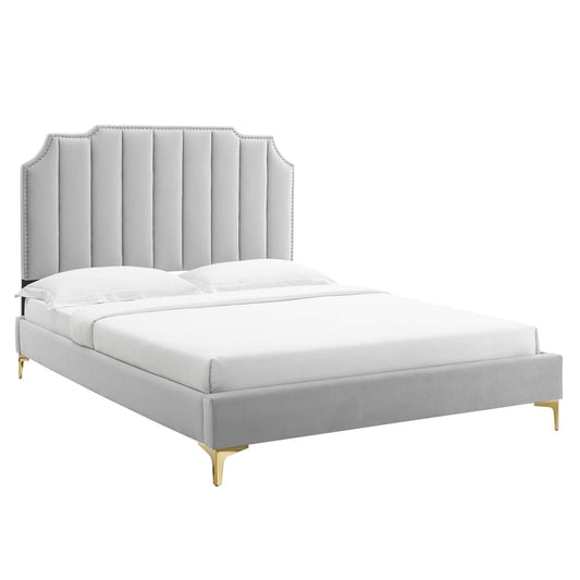 Colette Full Performance Velvet Platform Bed By Modway - MOD-6888 | Beds - 3
