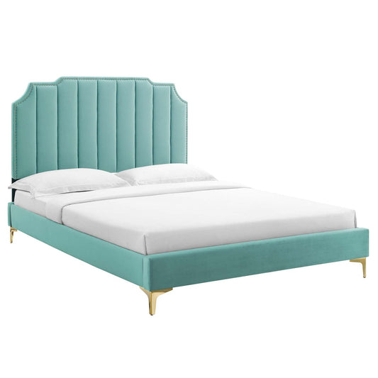 Colette Full Performance Velvet Platform Bed By Modway - MOD-6888 | Beds - 4