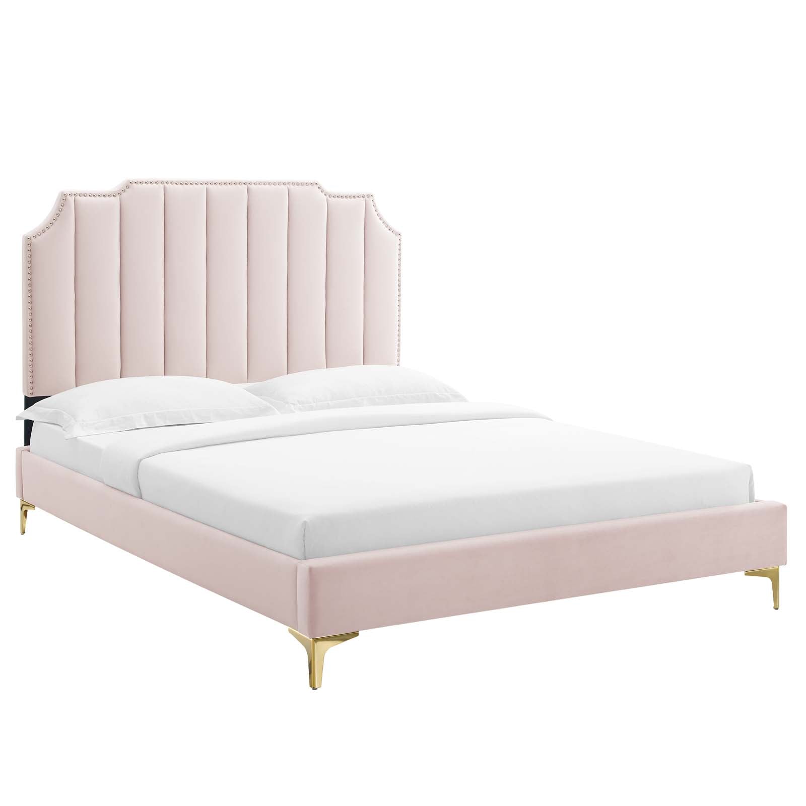 Colette Full Performance Velvet Platform Bed By Modway - MOD-6888 | Beds - 6